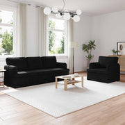 Bank 2-delig zwart 144x80x85 cm stof