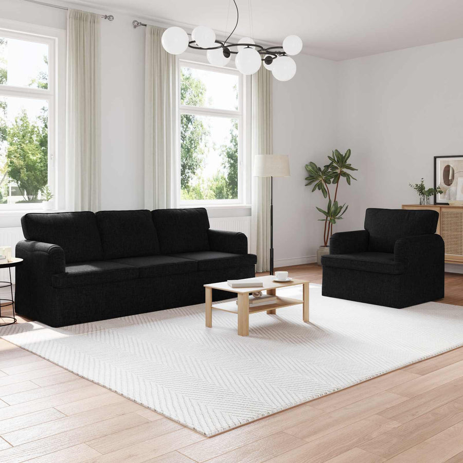 Bank 2 pcs Zwart Metaal