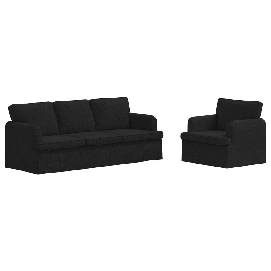 Bank 2 pcs Zwart Metaal