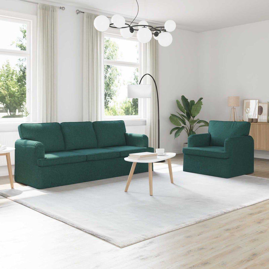 Bank 2 pcs Donkergroen Metaal