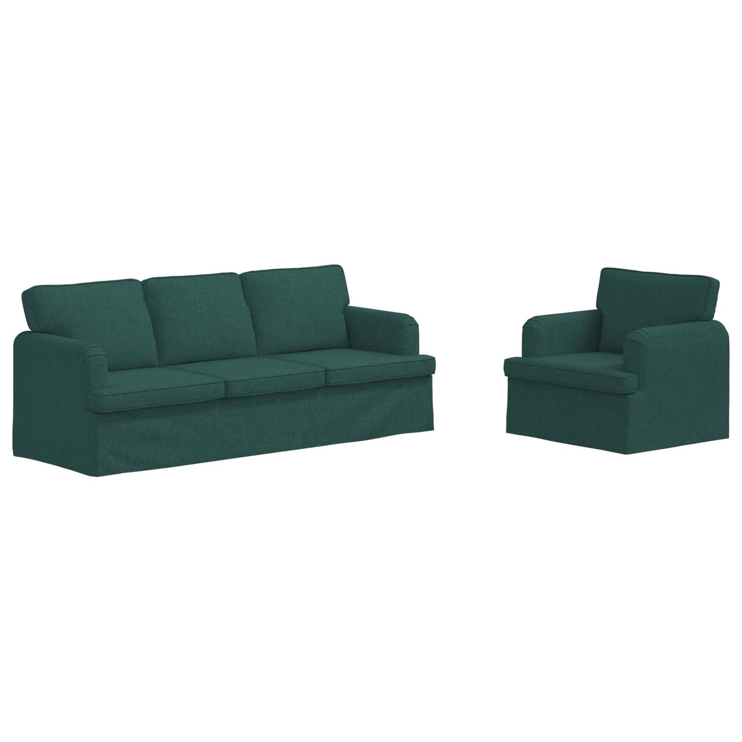 Bank 2 pcs Donkergroen Metaal