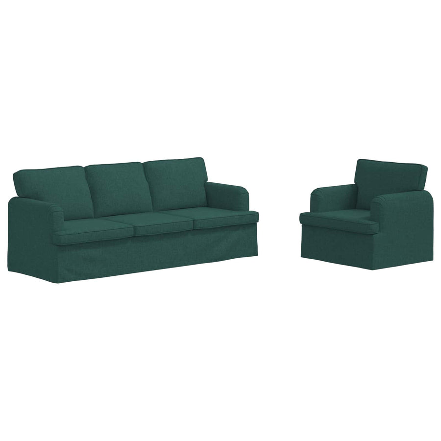 Bank 2 pcs Donkergroen Metaal