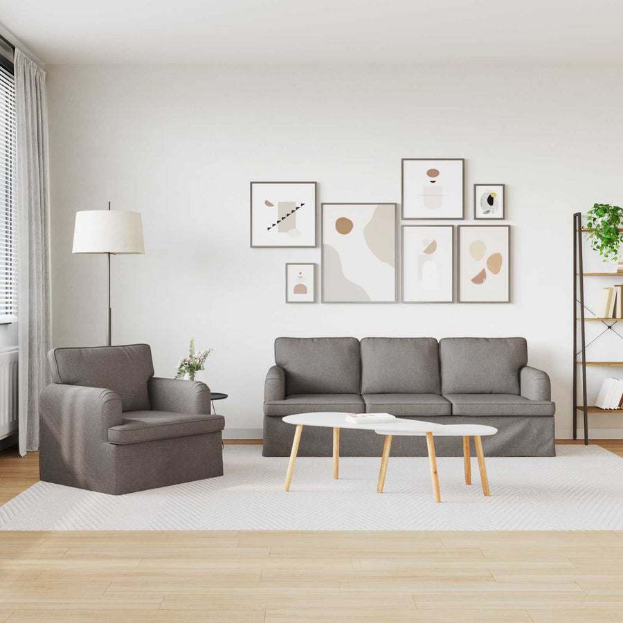 Bank 2 pcs Taupe Metaal