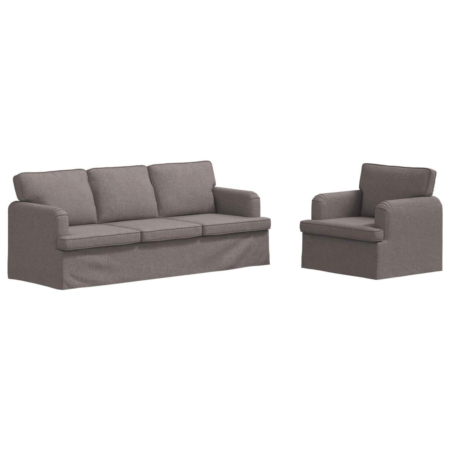 Bank 2 pcs Taupe Metaal