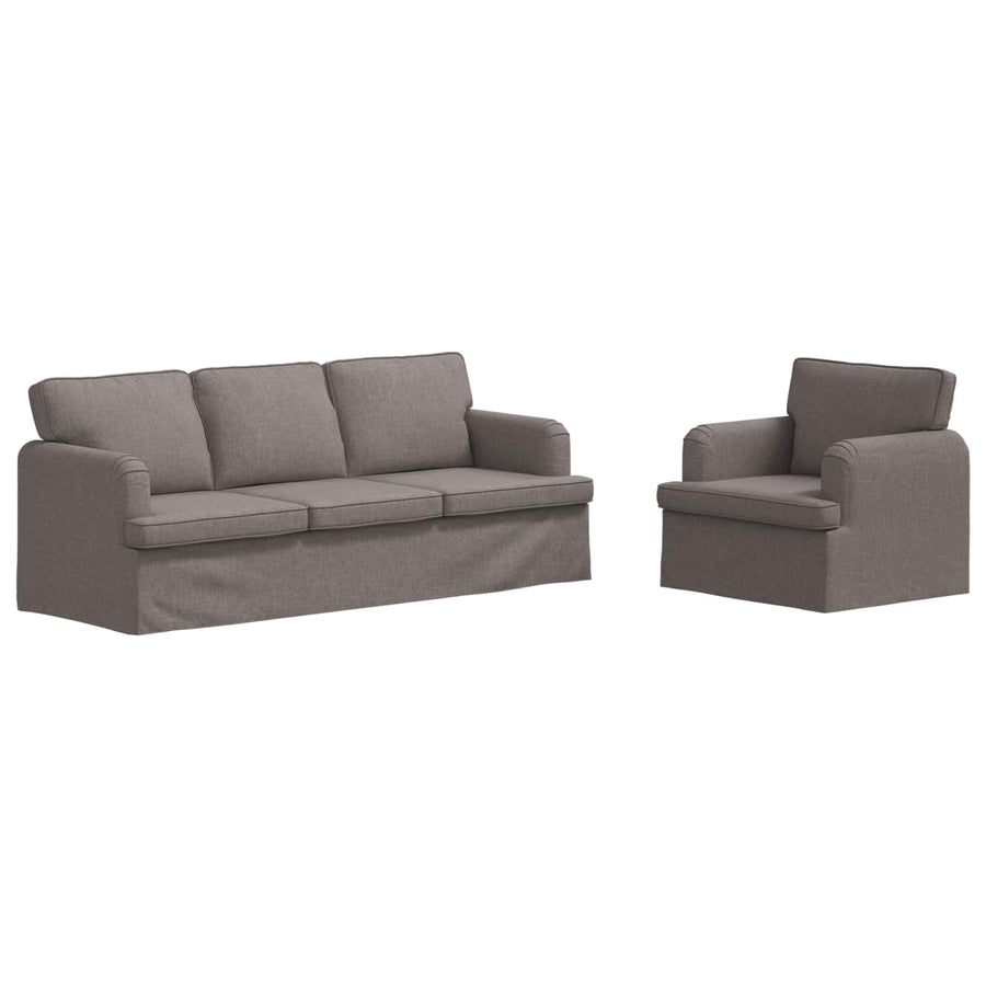 Bank 2 pcs Taupe Metaal