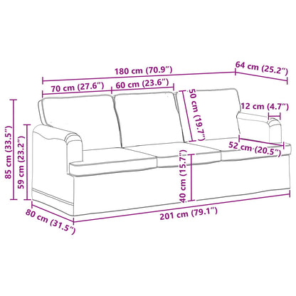 Bank 2 pcs Taupe Metaal