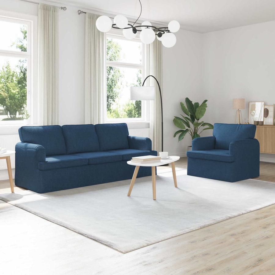 Bank 2 pcs Blauw Metaal