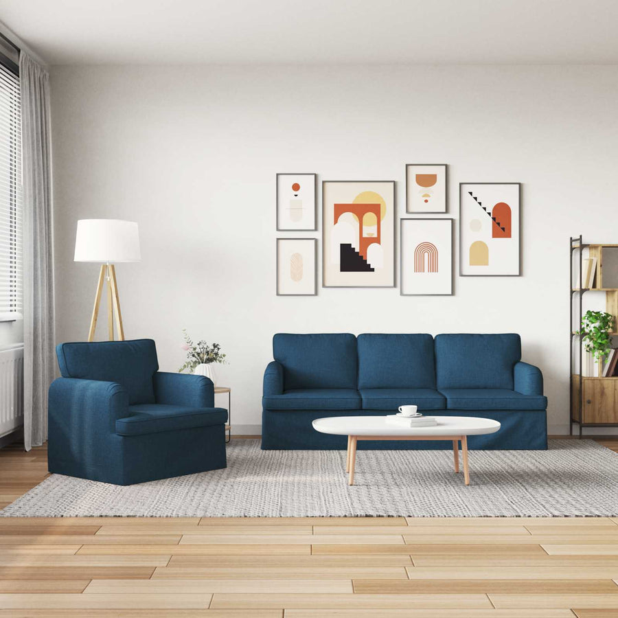 Bank 2 pcs Blauw Metaal