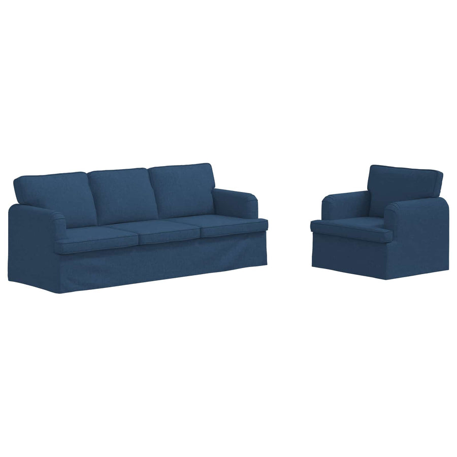 Bank 2 pcs Blauw Metaal