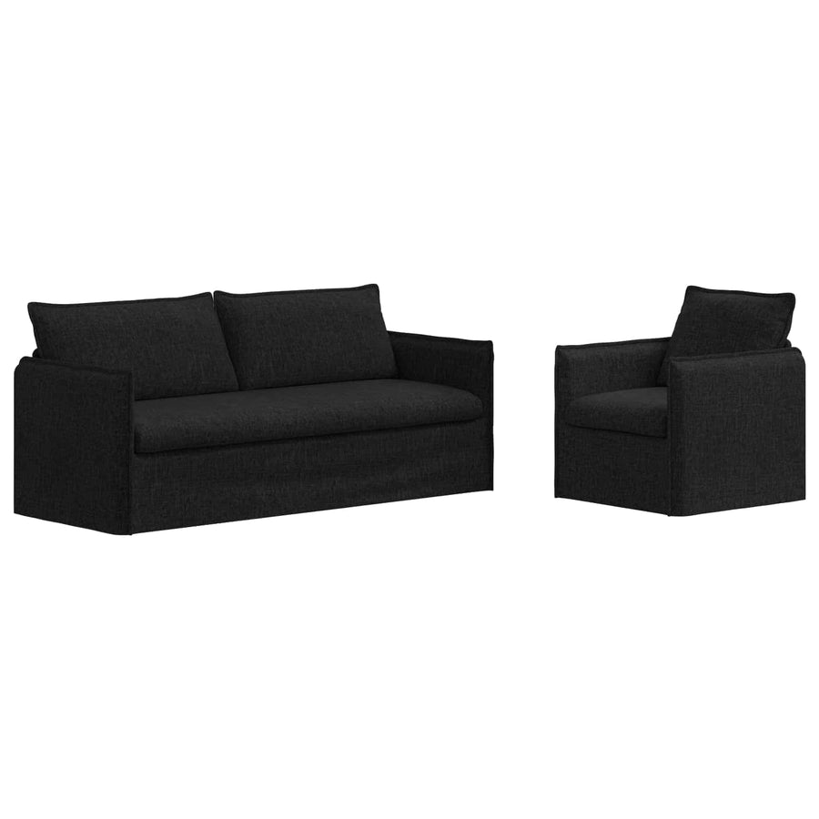Bank 180cm 2 pcs Zwart Metaal