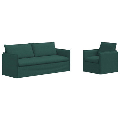 Bank 2 pcs Donkergroen Metaal