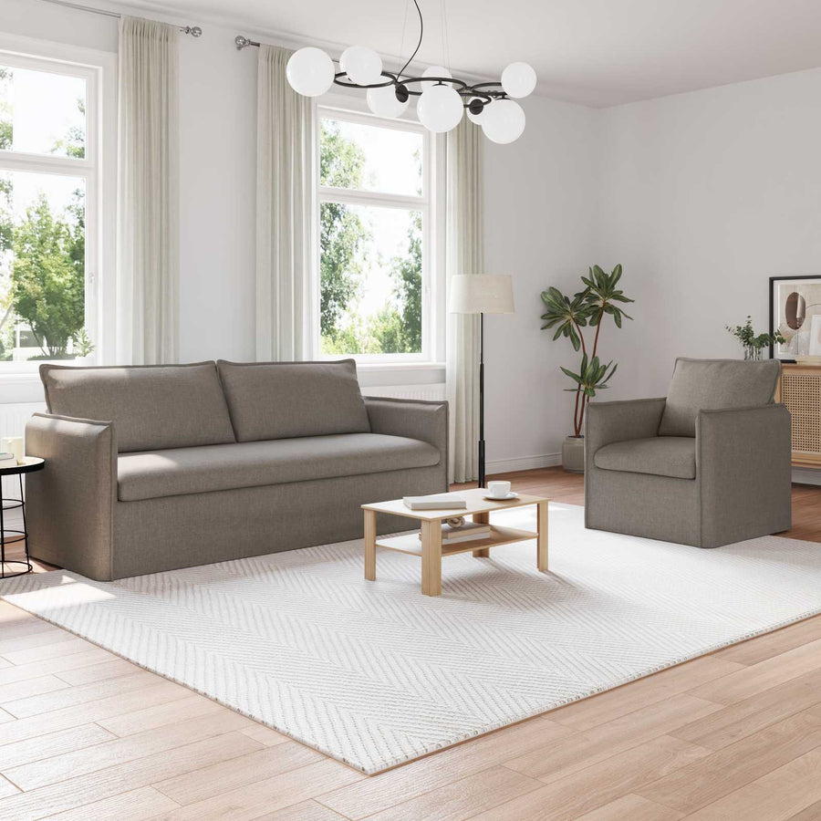Bank 2 pcs Taupe Metaal