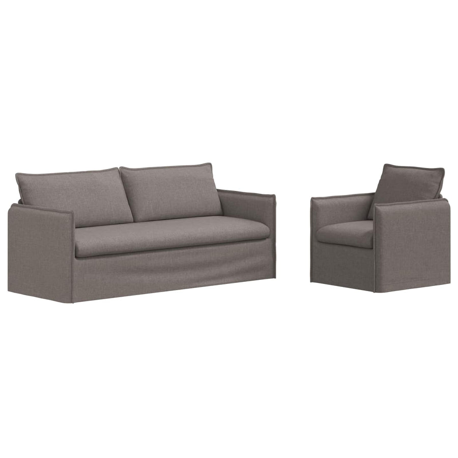 Bank 2 pcs Taupe Metaal