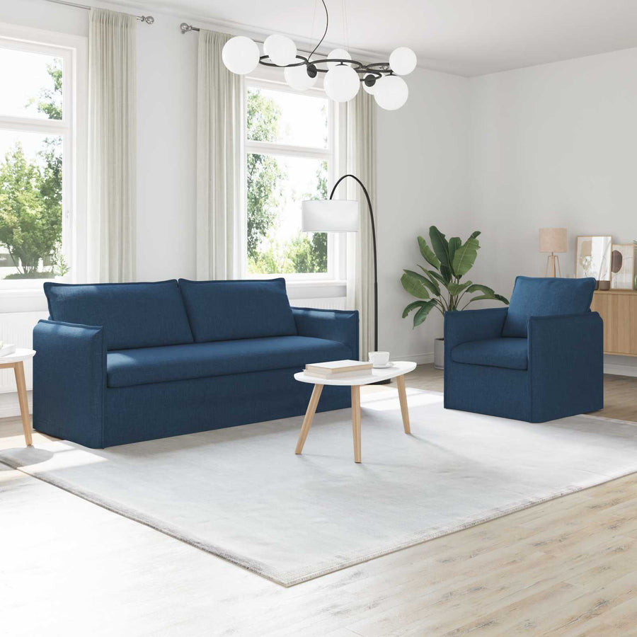 Bank 180cm 2 pcs Blauw Metaal