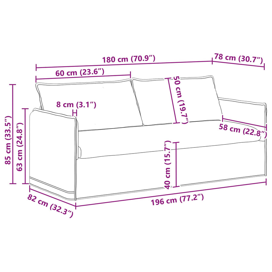 Bank 180cm 2 pcs Blauw Metaal