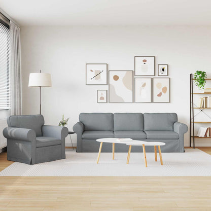 Bank 2 pcs Lichtgrijs Metaal