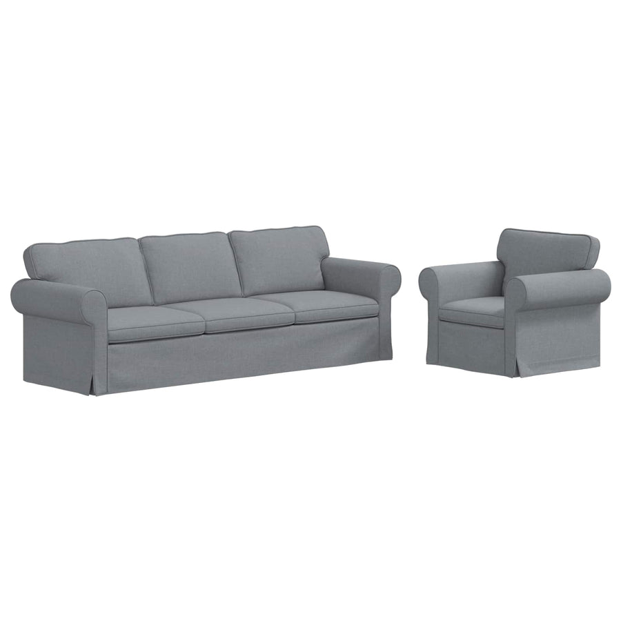 Bank 2 pcs Lichtgrijs Metaal