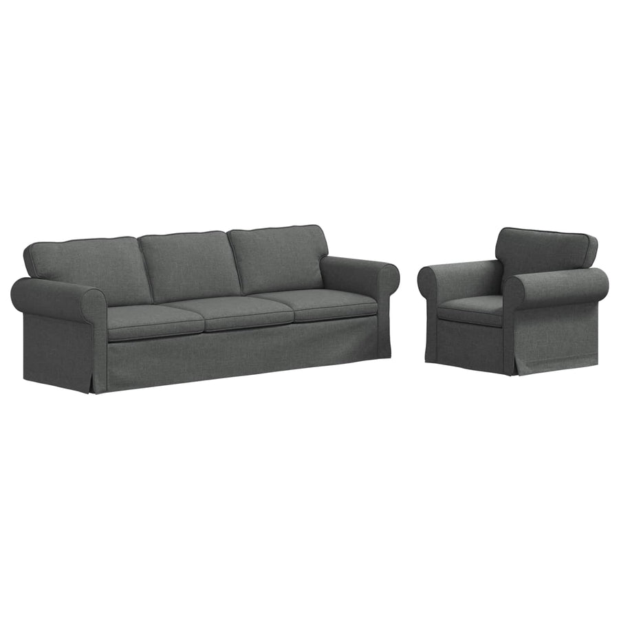 Bank 2 pcs Donkergrijs Metaal