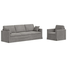 Bank 2 pcs Lichtgrijs 228 x 78 x 80 cm Fluweel