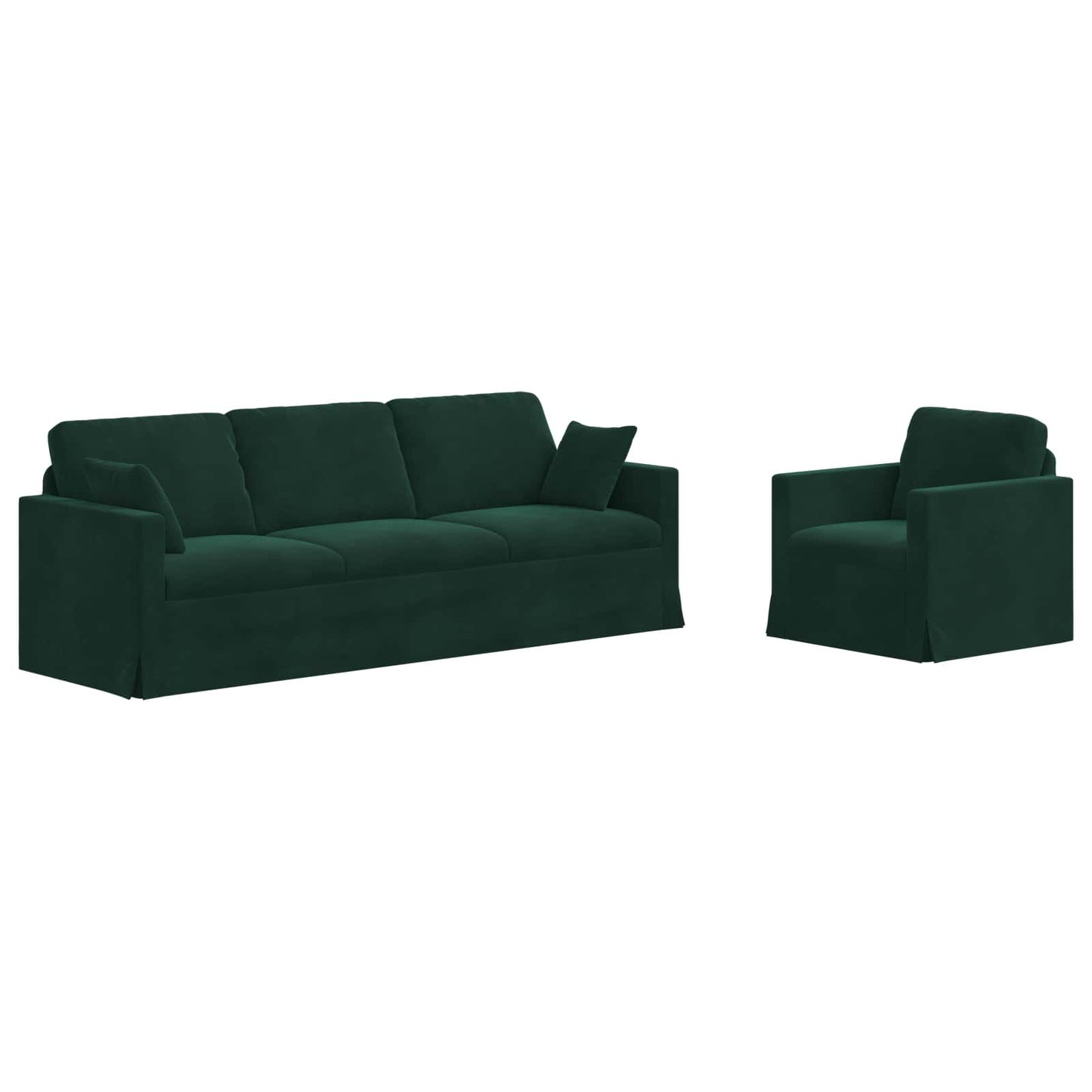 Bank 2 pcs Donkergroen 228 x 78 x 80 cm Fluweel