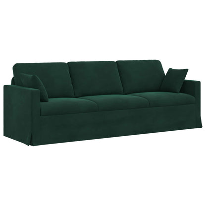 Bank 2 pcs Donkergroen 228 x 78 x 80 cm Fluweel