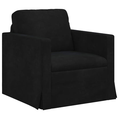 Bank 2 pcs Zwart 228 x 78 x 80 cm Fluweel