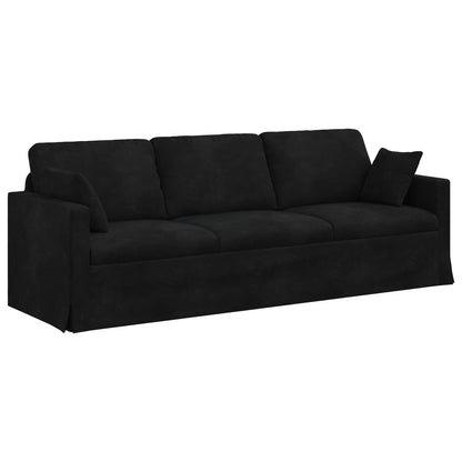 Bank 2 pcs Zwart 228 x 78 x 80 cm Fluweel