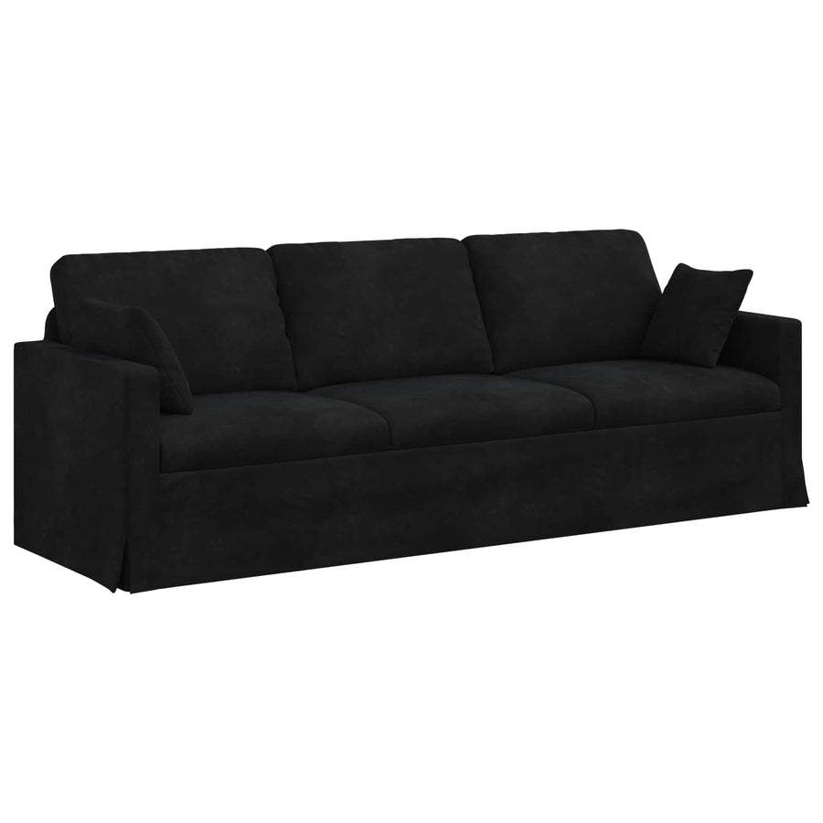 Bank 2 pcs Zwart 228 x 78 x 80 cm Fluweel