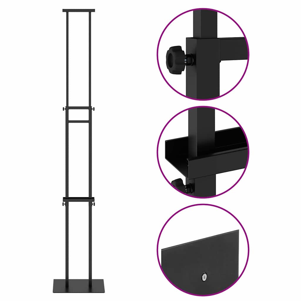 Beurs Displays 2 pcs Zwart 30 x 23,5 x 210 cm Staal