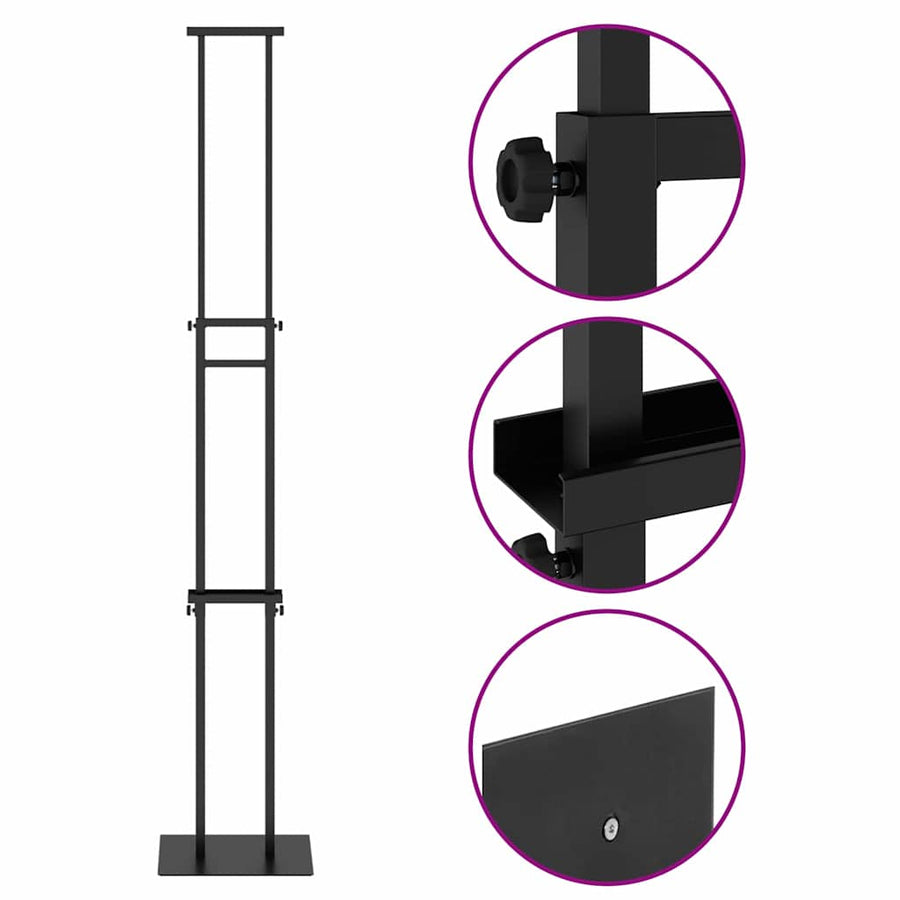 Beurs Displays 2 pcs Zwart 30 x 23,5 x 210 cm Staal