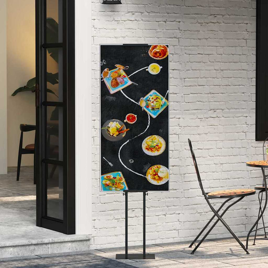 Beurs Displays 2 pcs Zwart 30 x 23,5 x 210 cm Staal