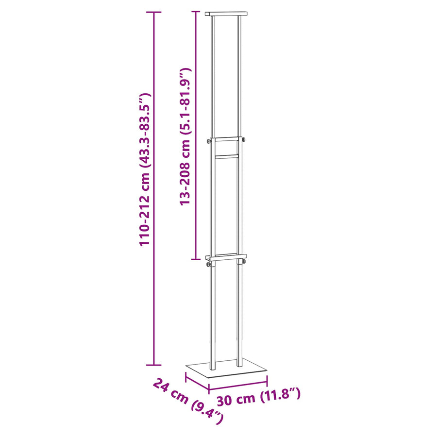 Beurs Displays 2 pcs Wit 30 x 23,5 x 210 cm Staal