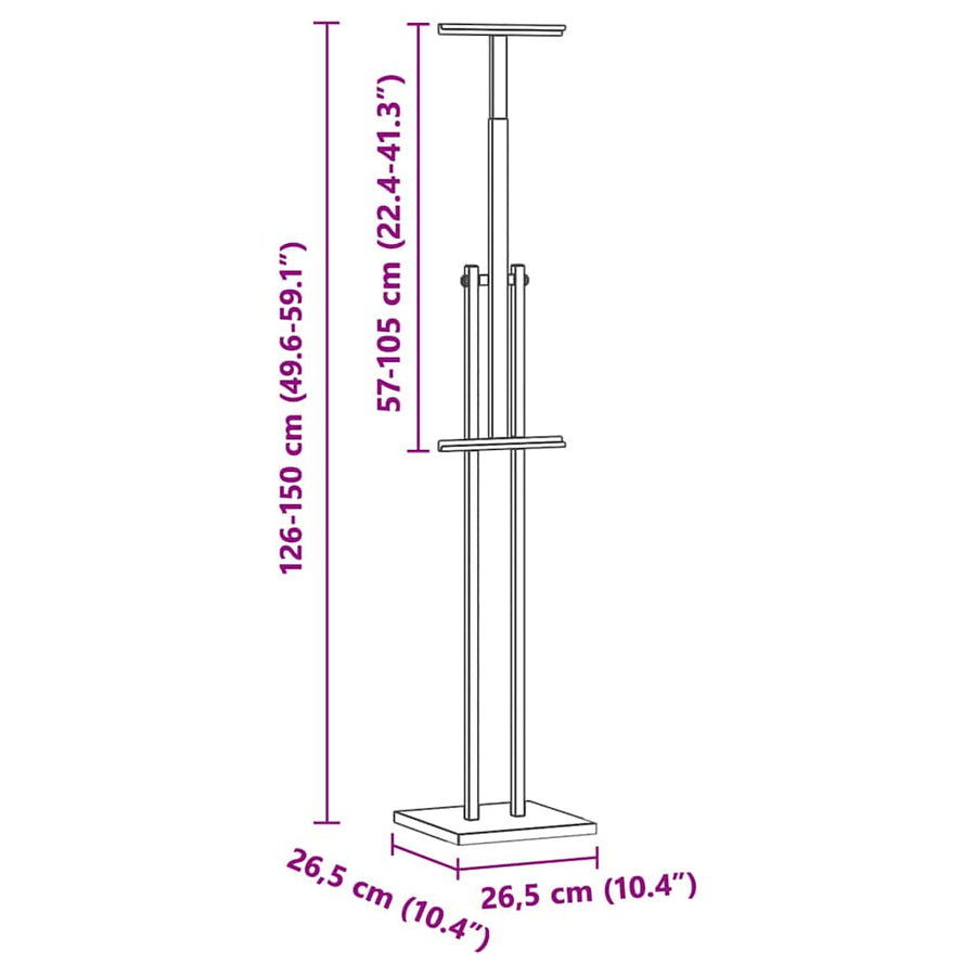 Beurs Displays 2 pcs Zwart 26.5 x 26.5 x 127 cm IJzer