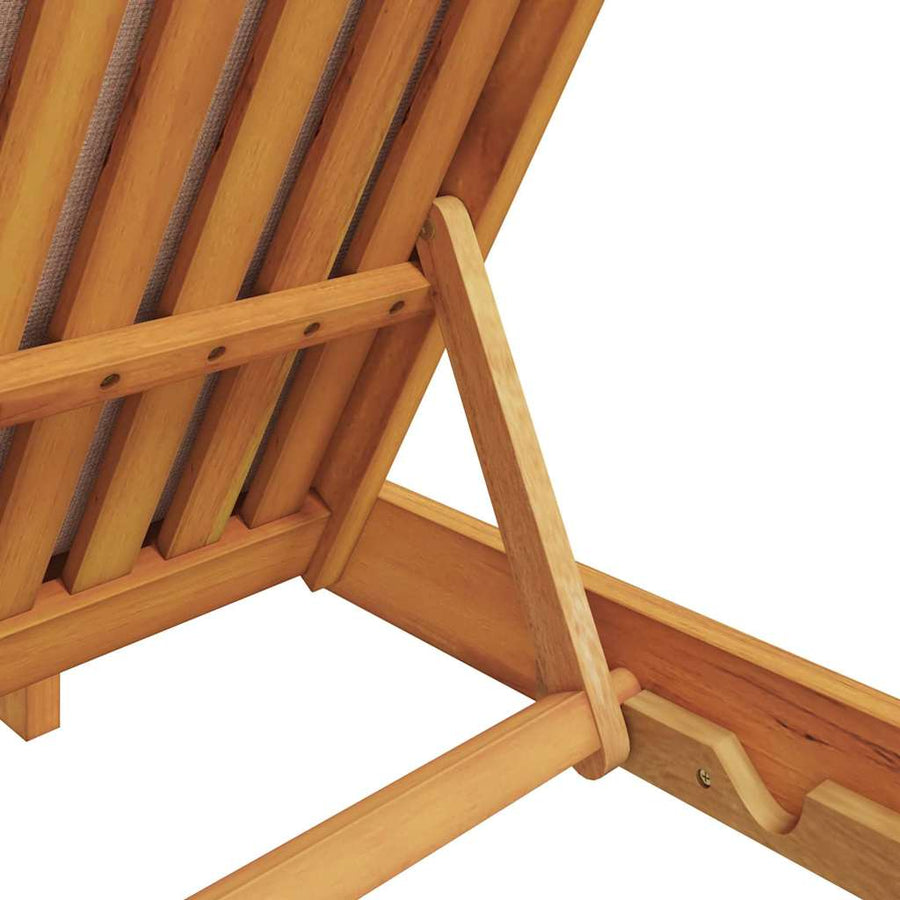 Ligstoel met kussen Beige Massief Acaciahout