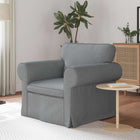 Sofa Light Grey 215 x 82 x 80 cm Fabric
