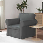 Sofa Dark Grey 215 x 82 x 80 cm Fabric