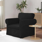 Black Sofa 215 x 82 x 80 cm Fabric
