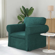 Bank donkergroen stof 215x82x80 cm