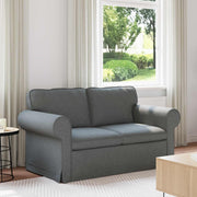 Bank donkergrijs 215x82x80 cm stof