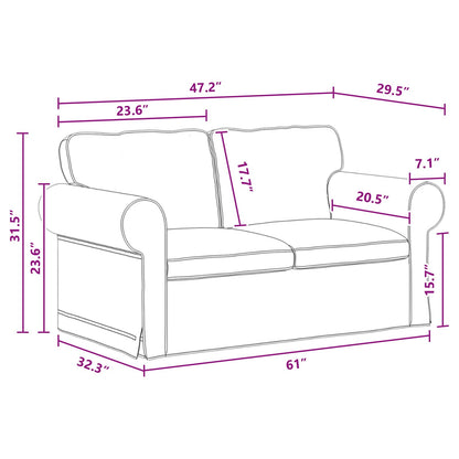 Bank Donkergrijs 215 x 82 x 80 cm Metaal