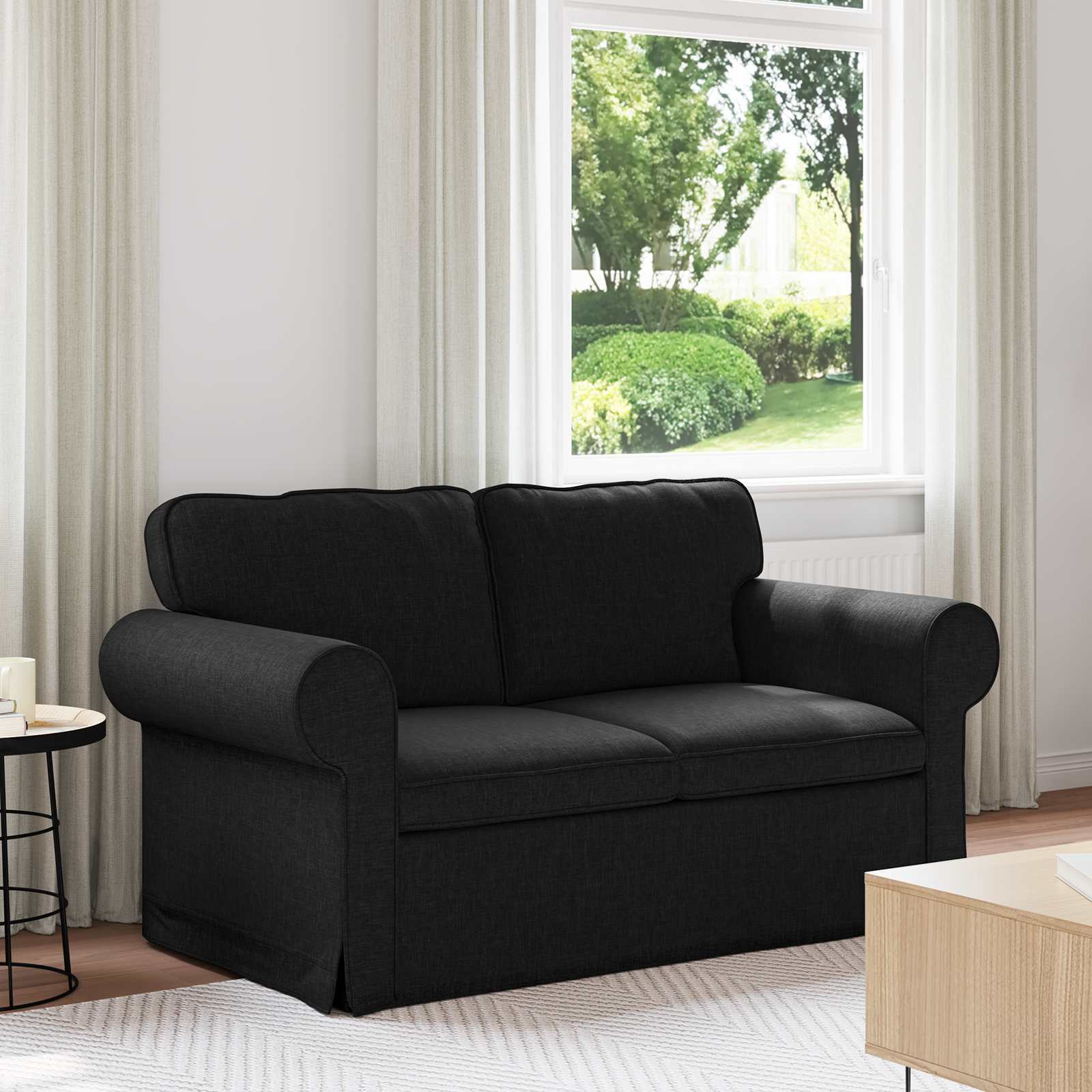 Bank Zwart 215 x 82 x 80 cm Metaal