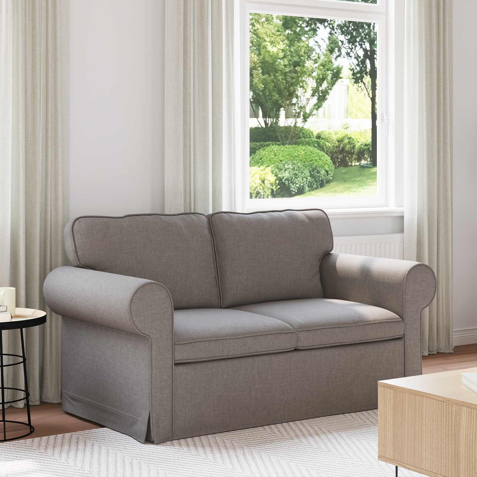 Bank Taupe 215 x 82 x 80 cm Metaal