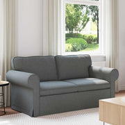 Bank donkergrijs 215x82x80 cm stof