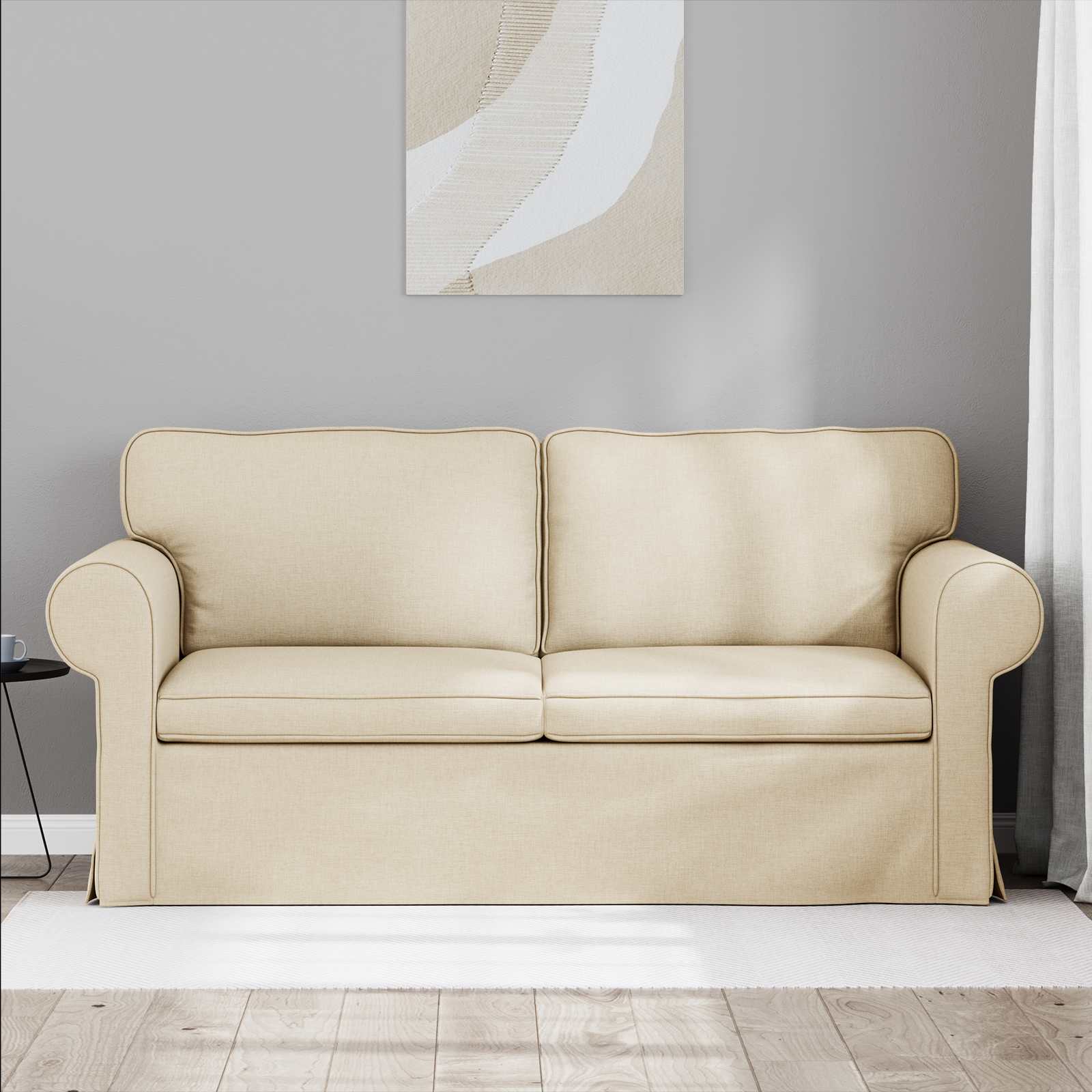 Bank Crème 215 x 82 x 80 cm Metaal