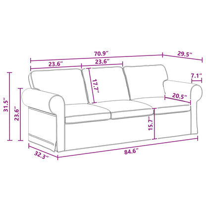 Bank Donkergrijs 215 x 82 x 80 cm Metaal