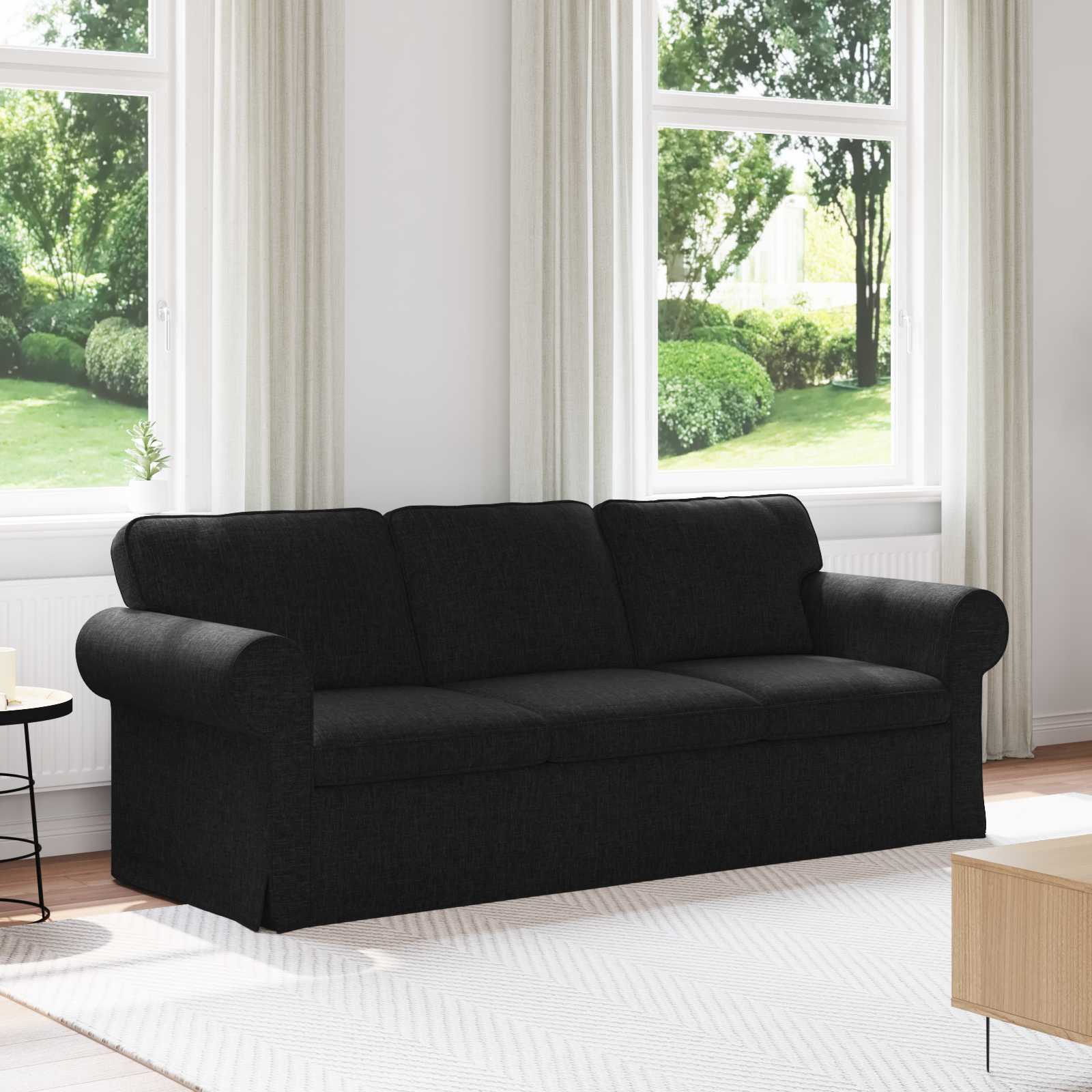 Bank Zwart 215 x 82 x 80 cm Metaal