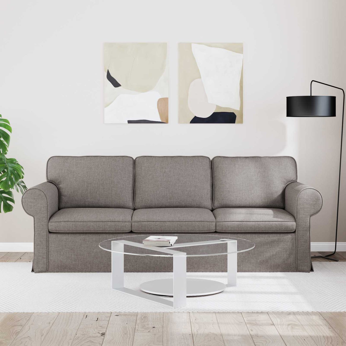 Bank Taupe 215 x 82 x 80 cm Metaal