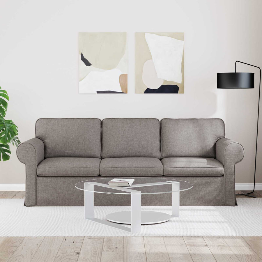 Bank Taupe 215 x 82 x 80 cm Metaal