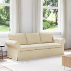 Sofa Cream 215 x 82 x 80 cm Fabric