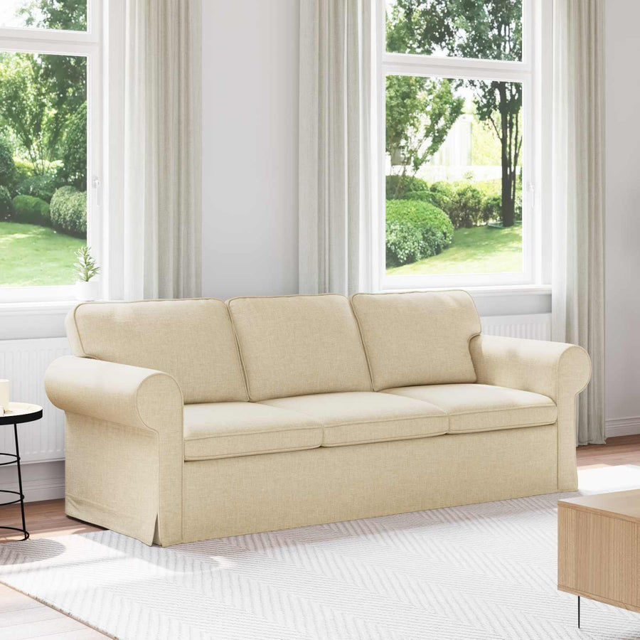Bank Crème 215 x 82 x 80 cm Metaal